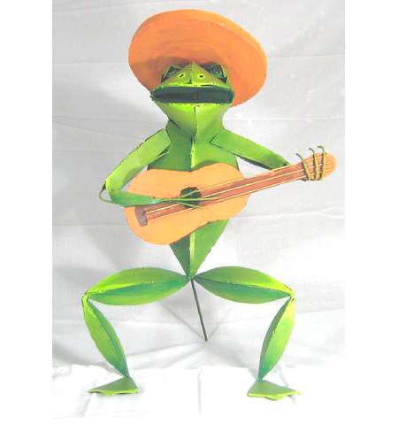 PMA-169        Large Frog with Guitar 39″